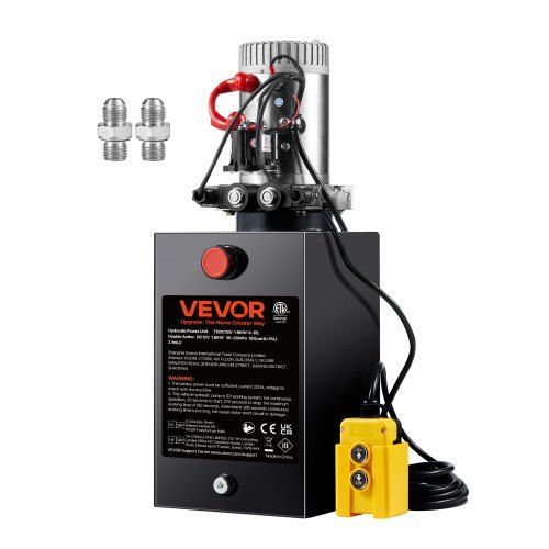 VEVOR agregat hydrauliczny 12V 1600W dwustronny pompa ręczna 3.75