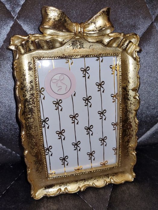 Ramka kokardka złota glamour