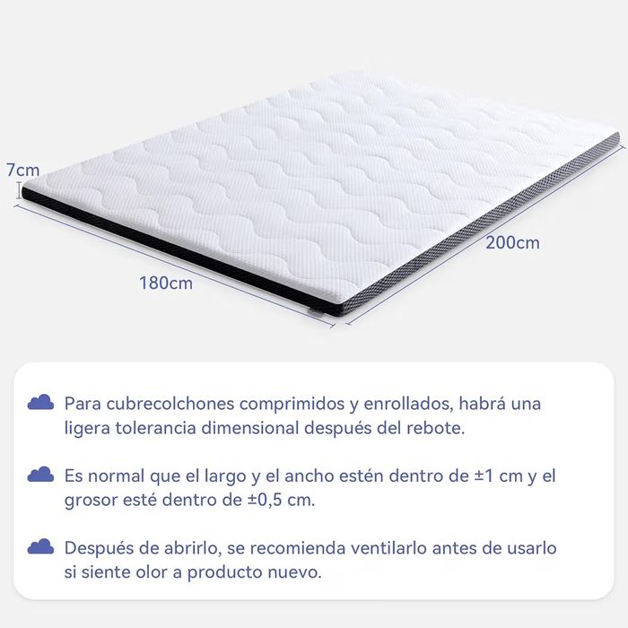 Topper 180x200 viscoelastico 7cm