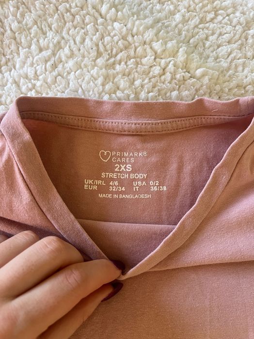 Różowe body basic Primark 2XS