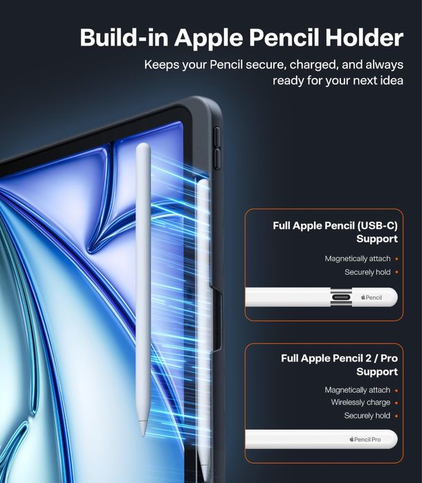 TORRAS Ostand K1 Guardian чохол для iPad Pro 13 M4 / M5 з підставкою та Apple Pencil