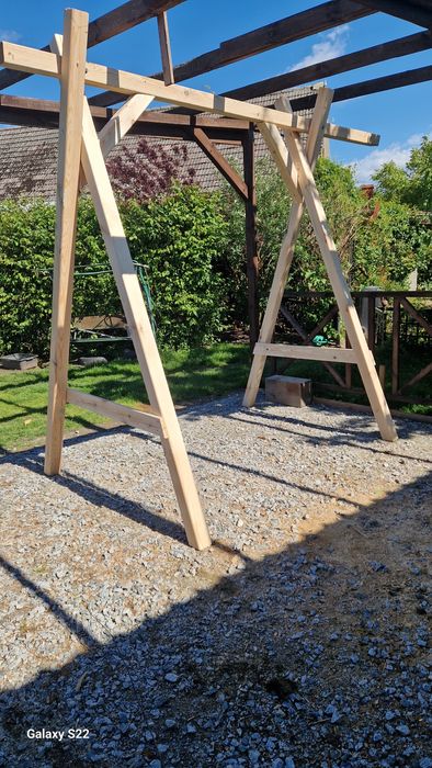 Huśtawka, pergola z ławką .
