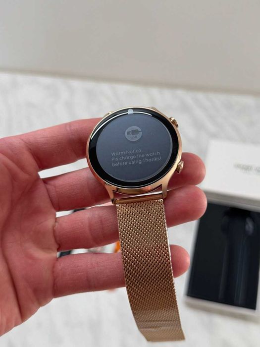 NOWY Smartwatch damski zegarek złoty IP67 rozmowy 4 paski w zestawie