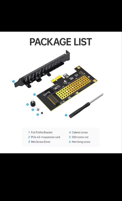 Адаптер JEYI M.2 NVMе SSD в слот PCIe х1