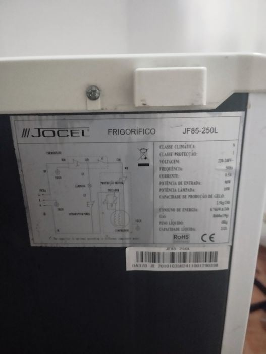 Frigorífico jocel 250 litros