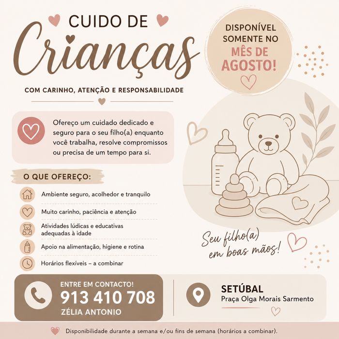 Baba para crianças no mes de Agosto