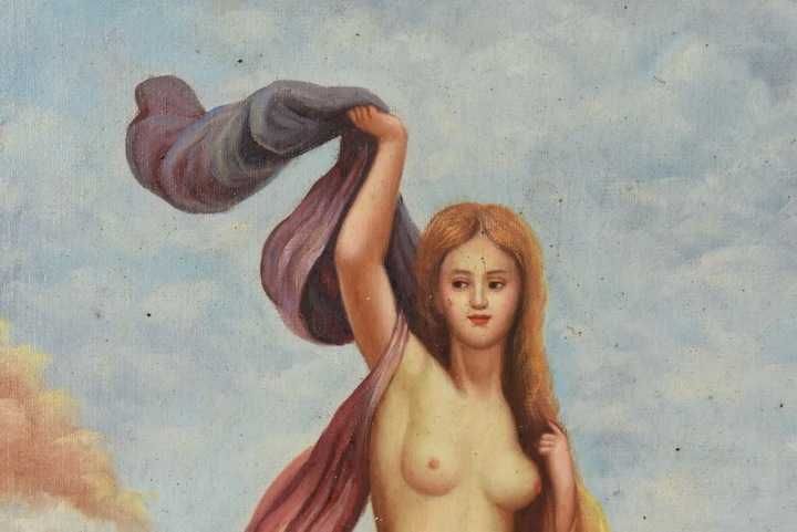 Naga Kobieta Idąca Po Wodzie - Akt Portret - Obraz Olejny