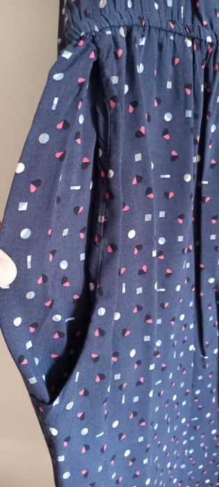 Vestido azul escuro, verão e meia estação - L - Zara