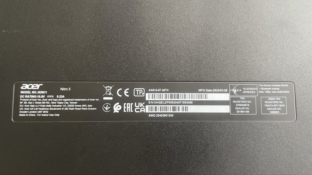 Laptop ACER Nitro i5-11400H/16GB/RTX3050 4GB