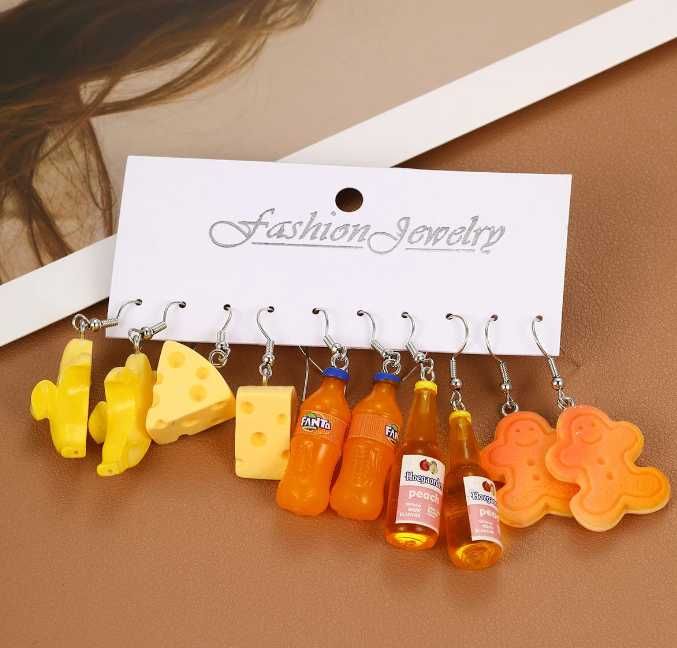 Conjunto de Brinco de comida/objetos fofo único NOVO ENVIO GRÁTIS