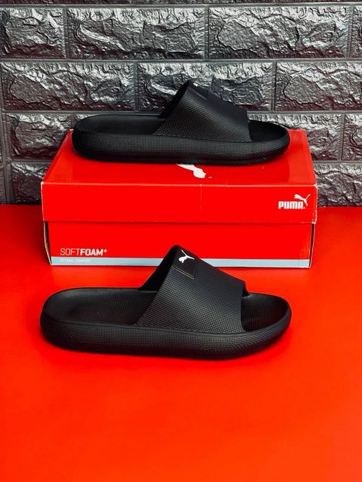 Мужские тапки шлепанцы Puma топ цена / слансы мужские черные пума шлепаны на море, тапочки для бассейна шлепанцы / капці Пума на кожен день