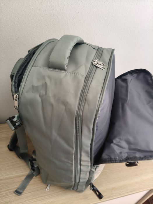 Mochila Kaki + saco vácuo e bomba