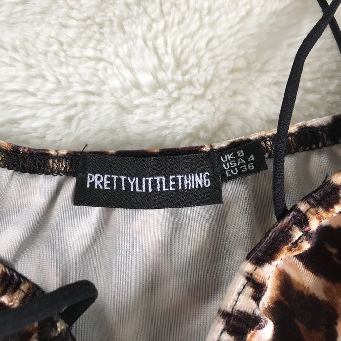Panterkowy crop top na cieniutkich ramiaczkach , blogerski
