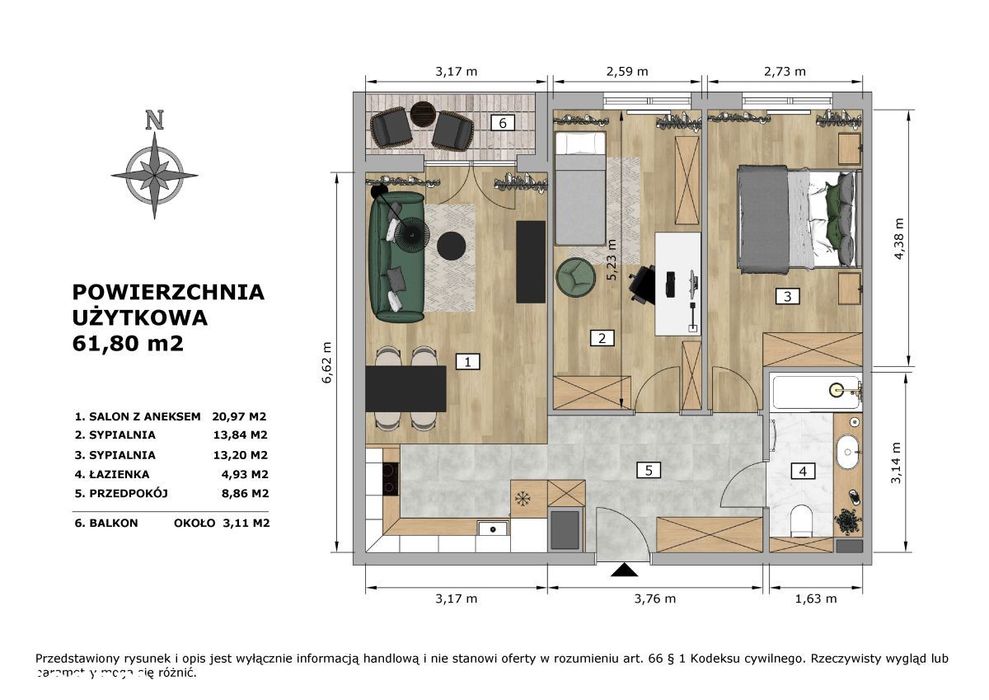 Bagry 3 pokoje parking podziemny *do wejścia* Mpec