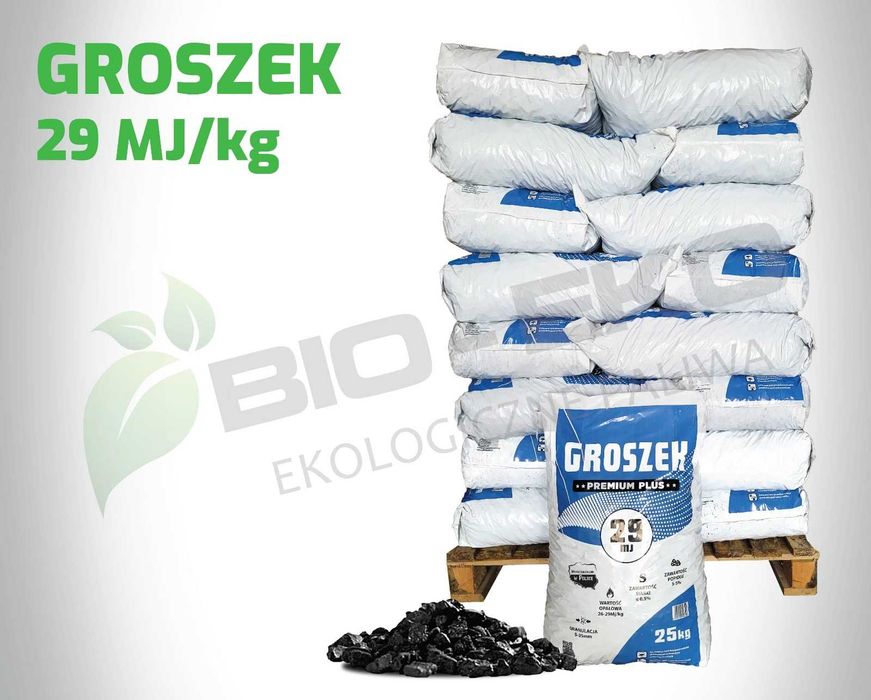 Węgiel Groszek 29 Mj Karlik Karolinka Staszic Wesoła Workowany 25kg