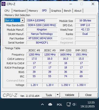 Pamięć RAM DDR4 Kingston 16 GB 3200 16