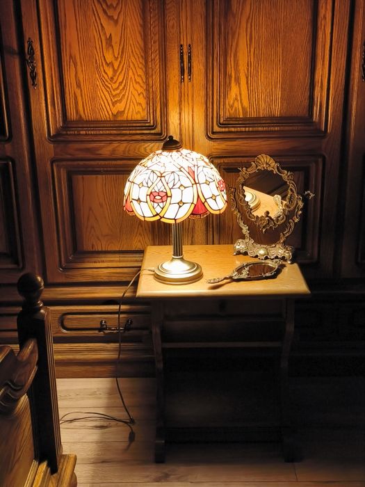 Lampy witrażowa mosiądz brąz