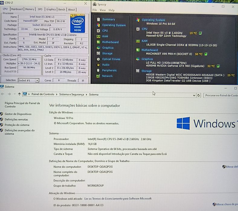 PC Gamer Core i7 5960 (E5 2640 V3) 3,4ghz+GTX 960 4gb+16gb+ 740gb Nvme