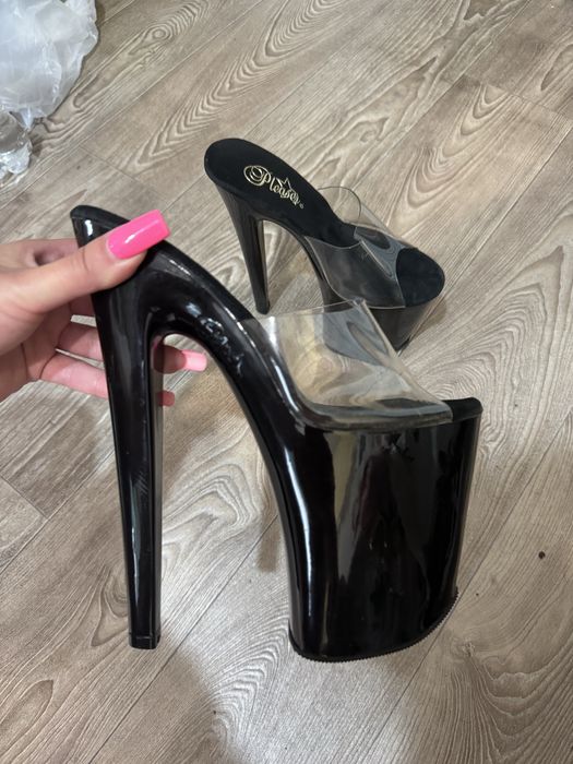 Стрипы прозрачные  Pleaser pole dancе высокие