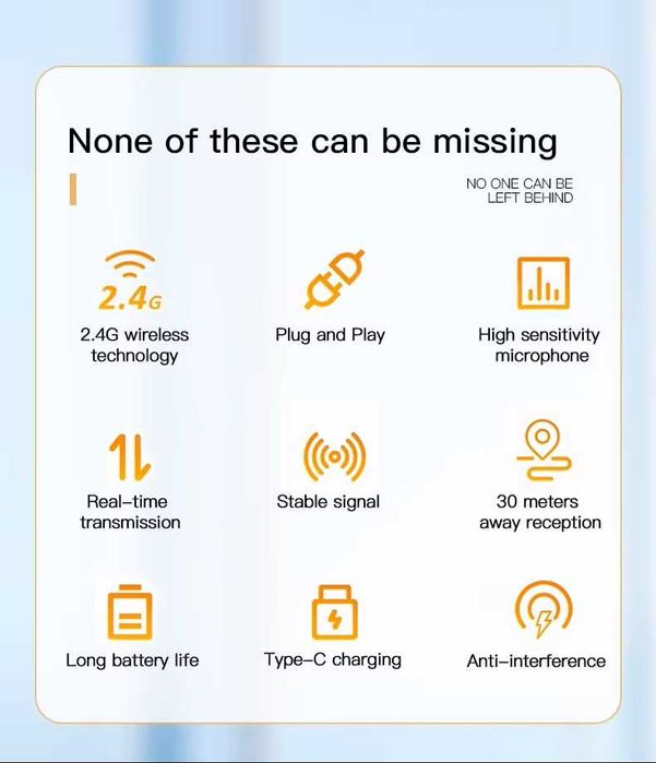 2.4G Microfone Sem Fio para Amplificação de Áudio Bluetooth