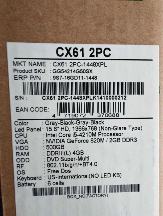 Laptop MSI CX61 2PC sprawny