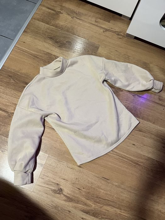 Bluza bawełniana ocieplana na polarku uni luźna oversize
