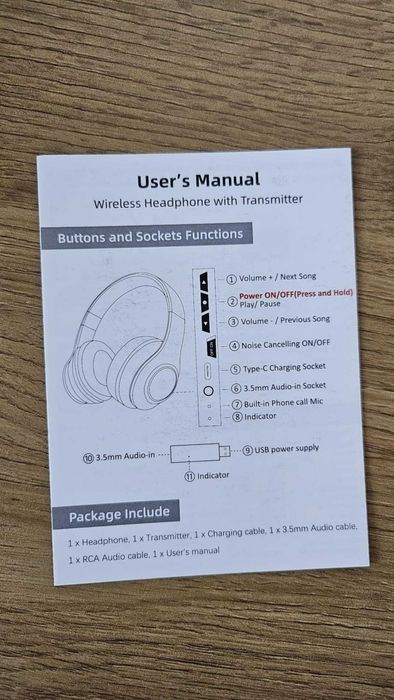 Słuchawki bezprzewodowe nauszne z ANC | Bluetooth 5.3