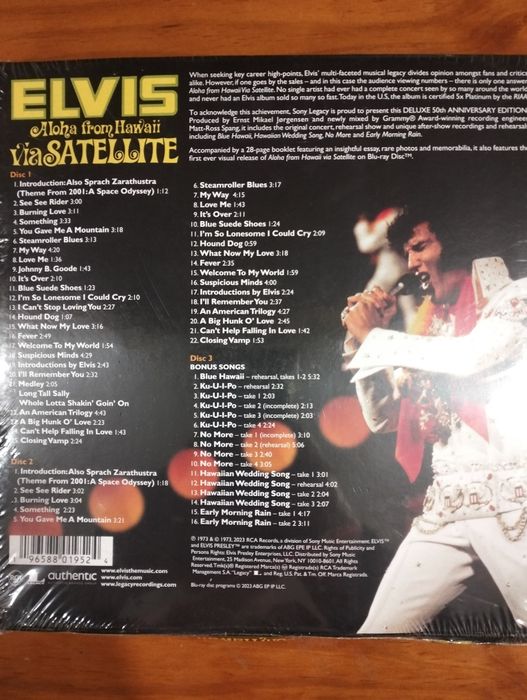 Pack 3 CD's + Blu Ray Elvis Presley Aloha From Hawaii Via Satélite