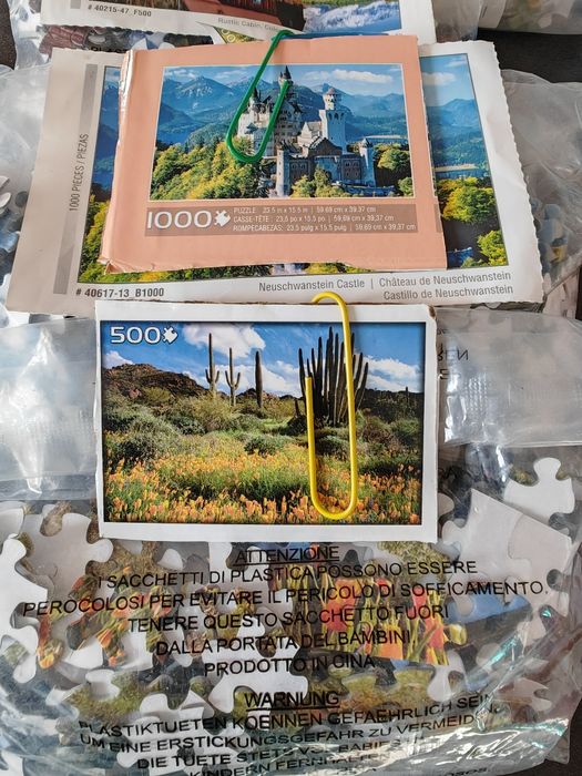 Puzzle kilka zestawów, także 3D