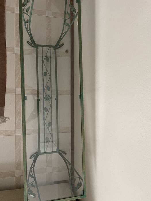Consola em vidro e ferro vintage