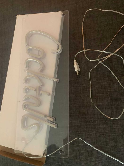 Luz Neon cor Rosa - "Cocktail" - Ligação por USB