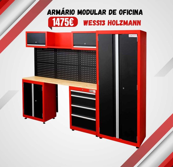 Armário Modular de Oficina 2592 x 458 x 1830mm HOLZMANN JL20