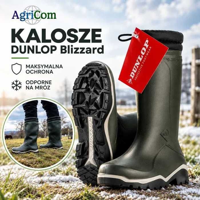 Kalosze Gumowce Dunlop ocieplane idealne na zimę rozm od 36 do 48