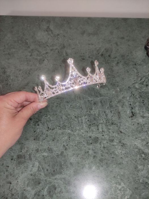 Coroa Tiara Noiva Brilhantes Prateada