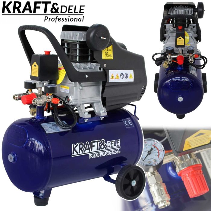 KRAFT&DELE Kompresor Olejowy Sprężarka Powietrza 24l 230v 2,8kw KD4050