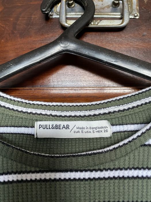 top da pull&bear com riscas verdes e brancas