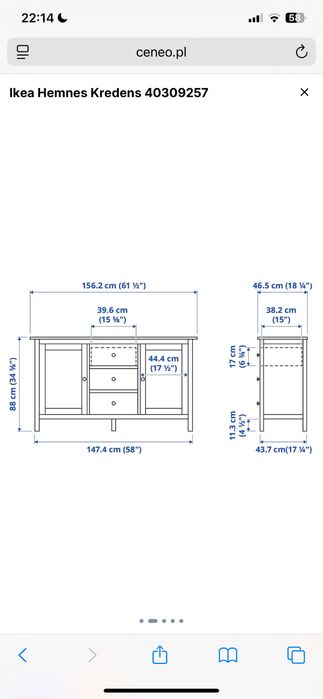 Ikea Hemnes komoda kredens