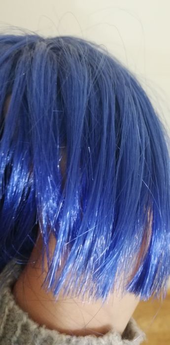 Peruca de carnaval azul