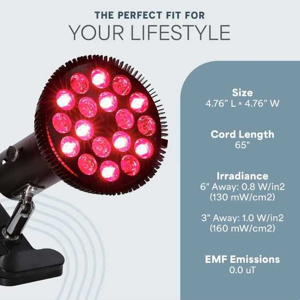 Lâmpada de Luz Vermelha / Red Light Therapy (RLT) + Adaptador Europeu Incluído