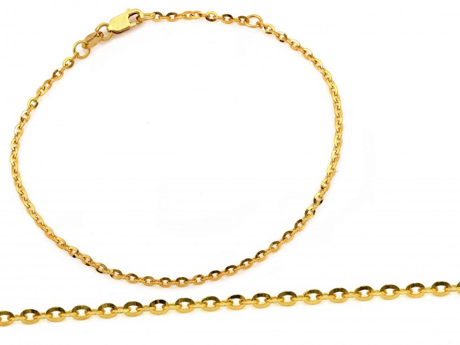 Nowa Delikatna złota bransoletka łańcuszkowa ankier 2mm pr. 585. Sklep