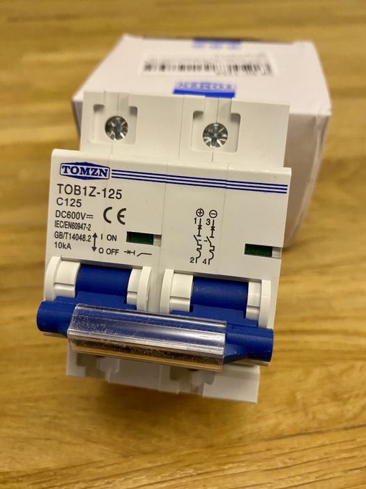Автомат постійного струму 125A 125А DC 600V 2P TOMZN