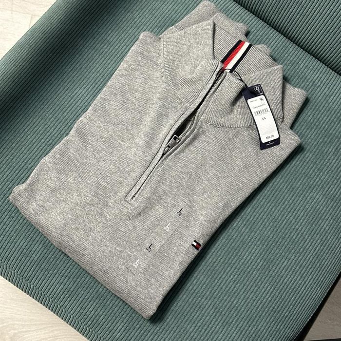 Оригінальний чоловічий светр з коміром tommy hilfiger, 1/4 зіп кофта