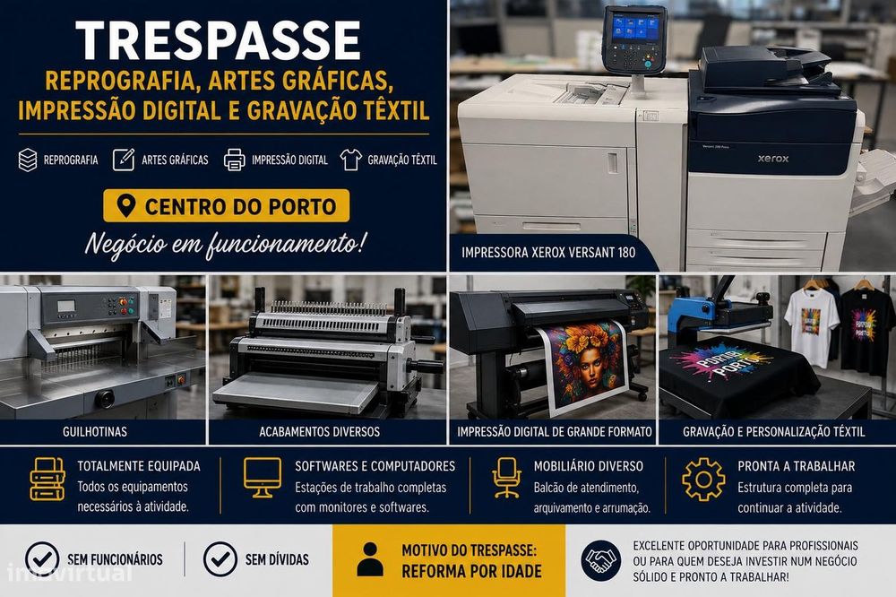 Trespasse de loja de Impressão digital - Centro do Porto
