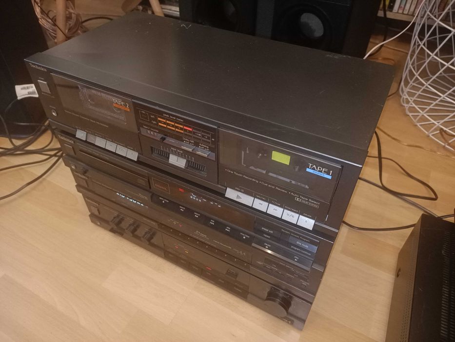 Wieża Technics SU-700, ST-G450, SL-P200, RS-D550W + gramofon SL-J110R