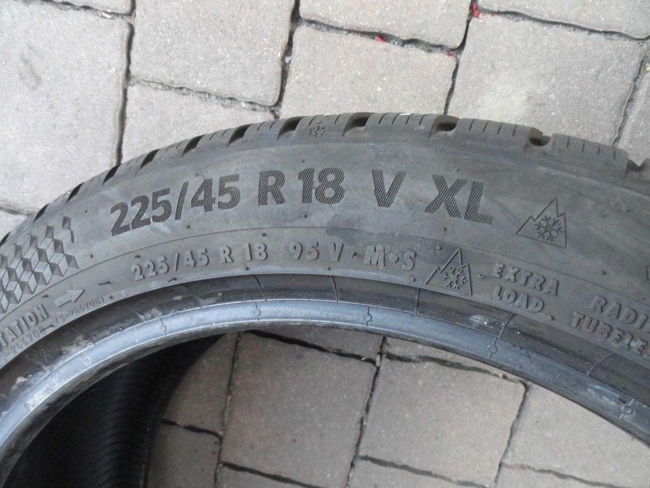 225/45R18 Continental 2 sztuki ZIMA 2025 rok JAK NOWE