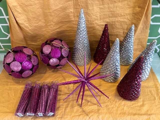conjunto variado de artigos decorativos de natal, tudo c/ 50% desconto
