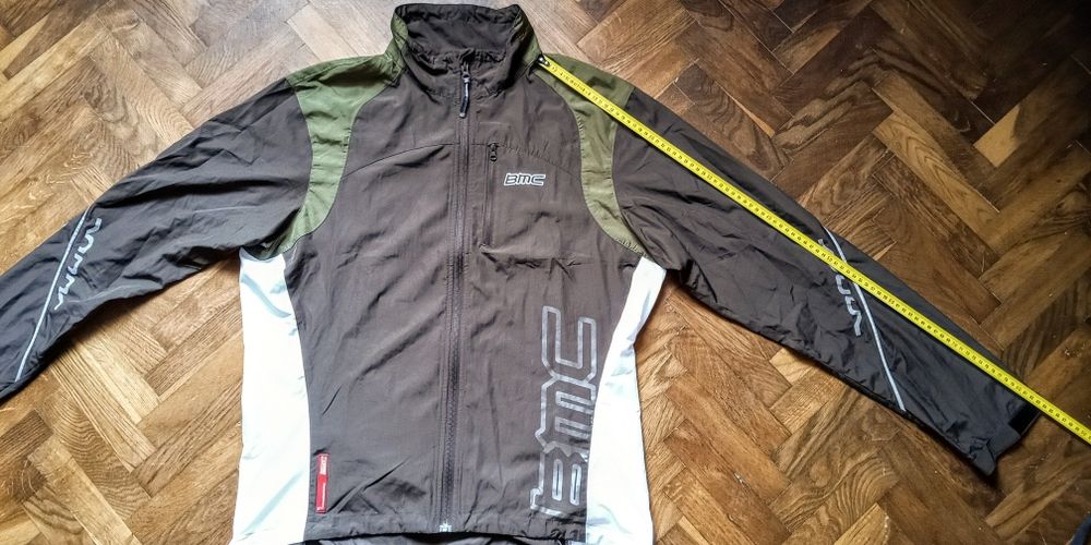 BMC Team Men's Full-Zip Mock Neck Brown Nylon Cycling Windstopper