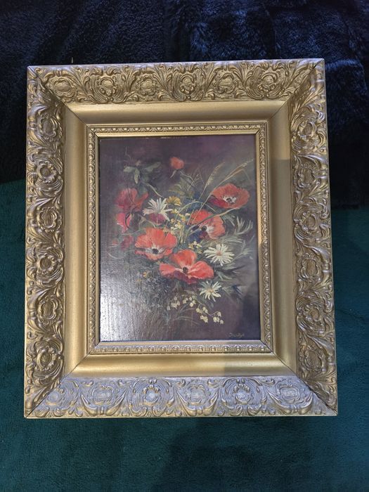 Jerzy HADYK – „Maki i kwiaty polne” | Olej na desce | Bogata Rama