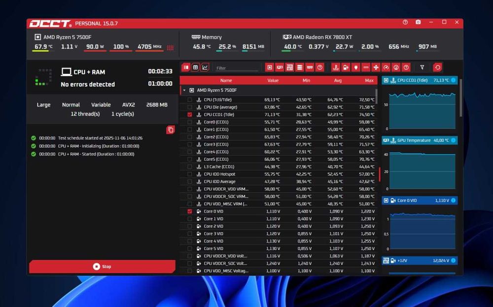 Ігровий ПК: AMD Radeon RX 7800XT Asus TUF 16Gb, Ryzen 5 7500F, DDR5