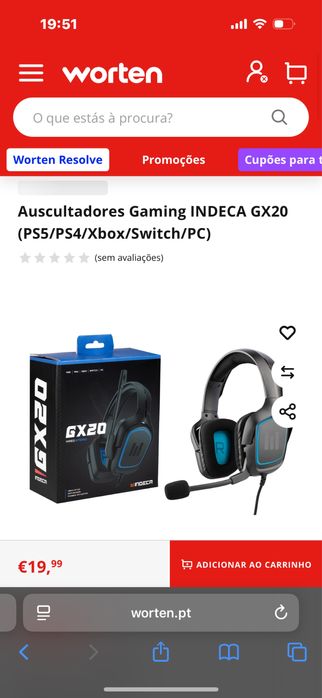 Auscultadores Gaming GX20